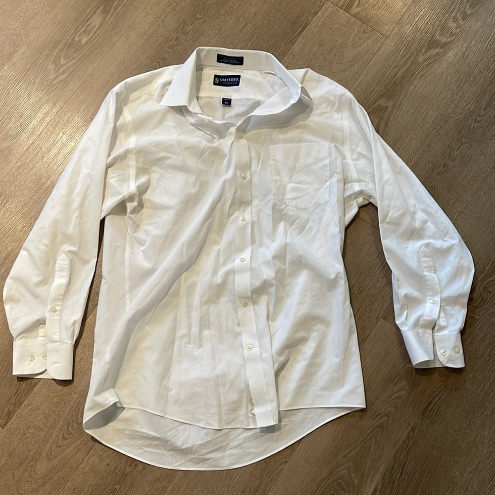 Men’s Dress Shirt - White - Stafford Essentials